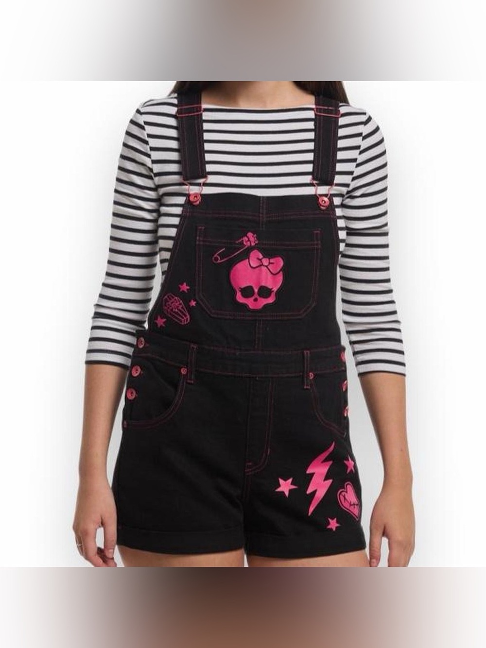 Monster High Pink Icons Shortalls Size L BNWT